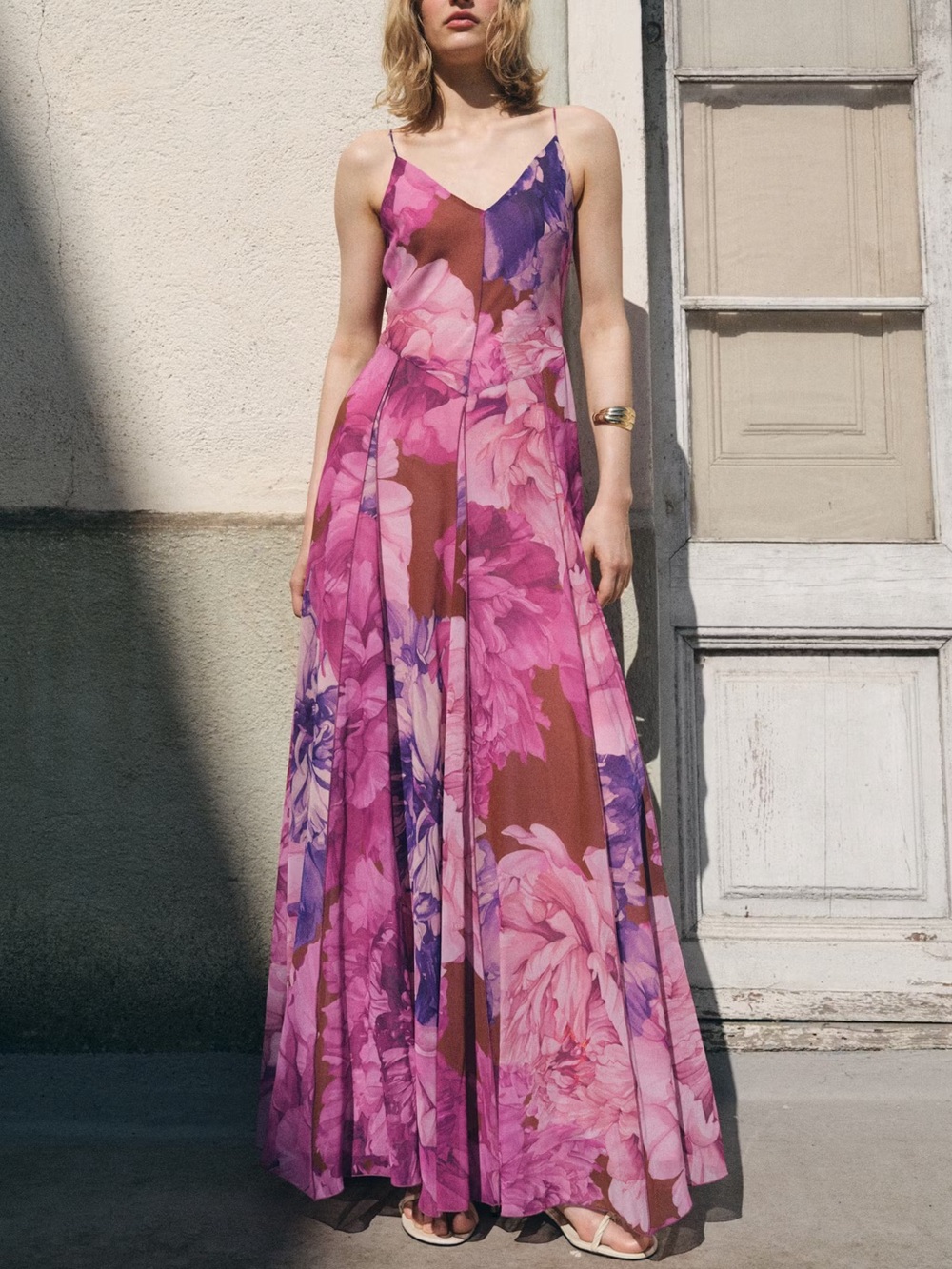 Mango Pink and Purple Floral Maxi Dress